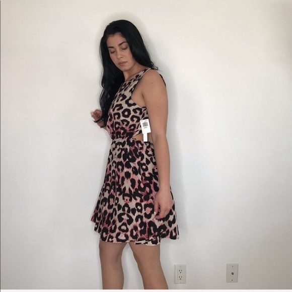 AQUA  L animal print pink dress - Picture 5 of 9